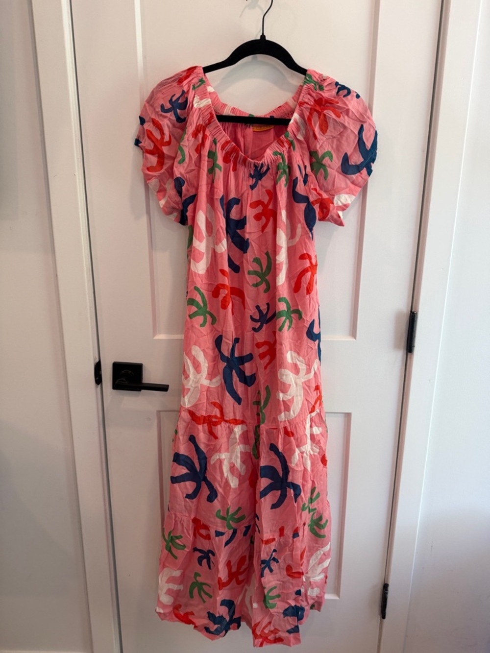 Oliphant Pink Maxi Dress with Colorful Abstract Print